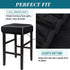 HFCNMY 2 Pack Rectangle Stool Covers, Stretch Bar Stool Covers with Elastic Bands - Black