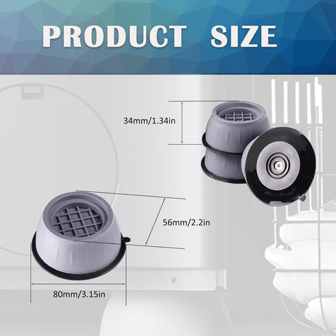 Anti Vibration Pads for Washing Machine, 8 Pcs Washing Machine Support Rack, Anti- Walking Stabilizer Washer Dryer Pedestals Fit All Machines, Shock Absorbing Mat GL010