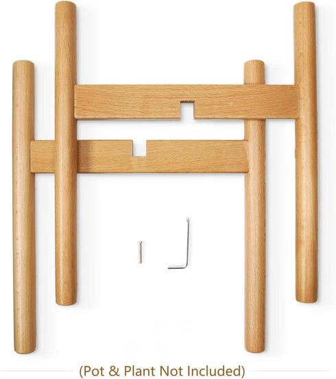 10 Inch Mkono Plant Stand Mid Century Wood Flower Pot Holder (Plant Pot NOT Included) Modern Potted Stand Indoor