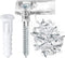 20 Pack Clear Frameless Mirror Holder Clips, 3-4mm Plastic Glass Retainer Clips with Screw and Anchors for Wall