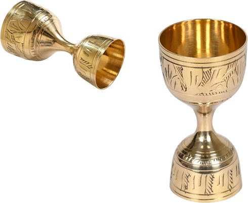 Engraved Brass Jigger Shot Glass - 30/60 ml Peg Measure