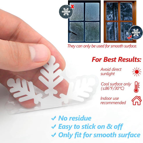 LUDILO 135Pcs Christmas Window Clings, Snowflakes Window Decals for Christmas Decorations, Ornaments