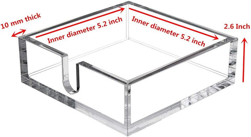 IEEK Acrylic Cocktail Paper Napkin Holder, Decorative Clear Beverage Napkin Caddy, Pack of 1
