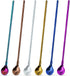 6 PCS Long Handle Spoon - 9 Inch Ice Tea Spoon, Ice Cream Spoon, Reusable Stainless Steel Straw Spoon