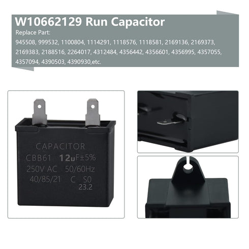 W10189190 TSD2 Refrigerator Compressor Overload Start Relay Combination W10662129 Capacitor by PANDEELS, Replacement