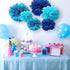 Binpeng Paper Pom Poms Hanging Paper Flower Ball Decorations for Party Birthday Celebrations (Black 6PCS)