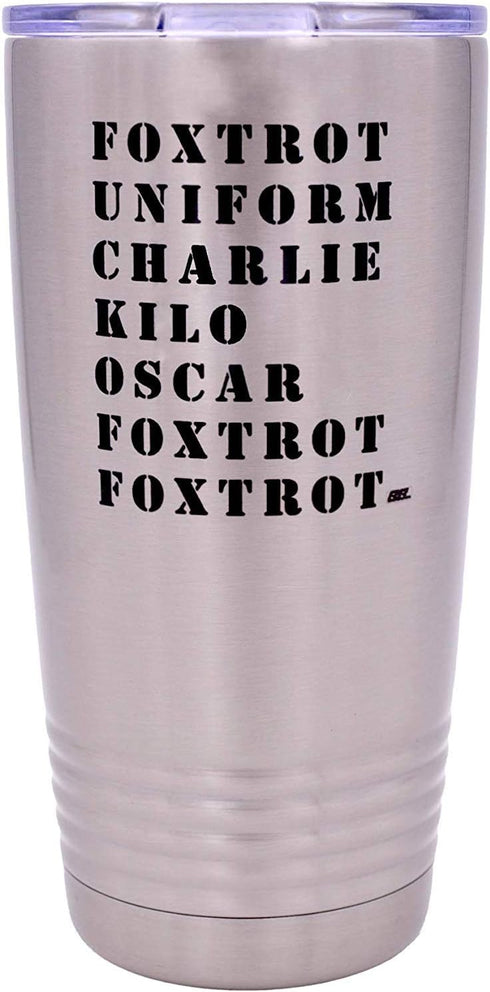 Rogue River Tactical Funny Military Acronym 20 Oz. Travel Tumbler Mug with Lid, Vacuum Insulated Hot or Cold Gift