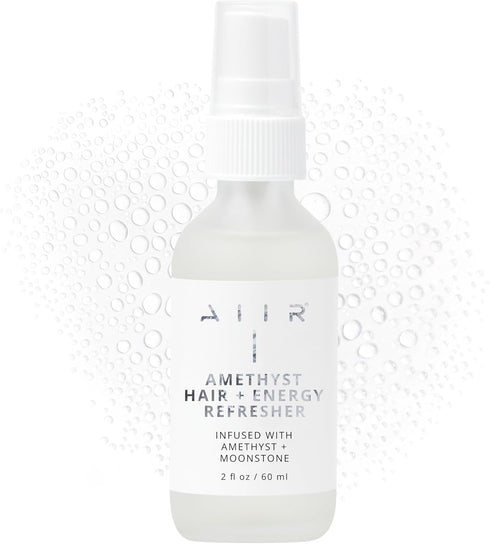 AIIR Amethyst Hair + Energy Refresher - 2 Fl Oz Crystal Infused Room and Hair Mist with Rose Water