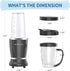 La Reveuse Personal Size Blender 250 Watts Power for Shakes, Smoothies, Sauces with 1 Piece 15 oz Cup & 1 Piece 10 oz