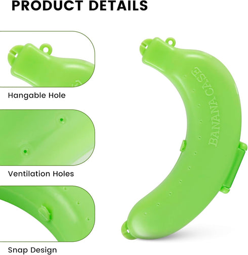PNDID 3 Pack Banana Case, BPA-Free Banana Holder & Protector Box, Portable Banana Storage Container with Vent Holes