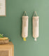 2 Pack Closet 6.3W 15.7L Mkono Macrame Plastic Bag Holder Grocery Organizer Shopping Trash Bag Dispenser Camper Boho