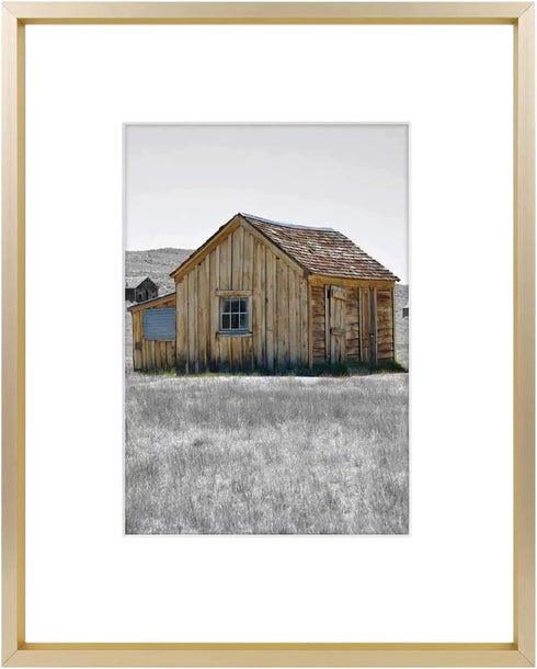 Golden State Art, 8x10 Gold Picture Frame, Display Photo 5x7 with Mat or 8 x 10 Without Mat for Wall Mounting, Classic