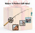 AZEZO 4''x4'' Wood Fishing Pole Picture Frame - Three Frames, Real Fishing Rod Design, Adjustable Hanging - Fishing