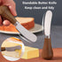 2 Pack Butter Spreader Knife Standing, Stainless Steel Cheese Spreader Knives with Wood Handle, Butter Knives with Sharp Edge for Easily Cutting & Spreading Butter & Cheese Sandwich Cream Cake by Oniapro