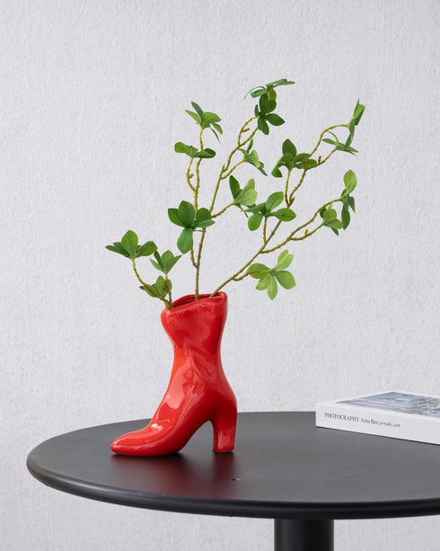 Female Boot Vase, Nordic Modern Ceramic Flower Vase for Home Decor, Table Centerpiece, Olive Plant, Wedding, Living