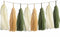 Olive-Green Tan Cream Tassel-Garland Decor - 15-Pack DIY Paper Tassels for Baby Shower Wedding Decor