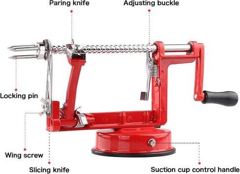 Apple Peeler Corer, Long lasting Chrome Cast Magnesium Alloy Apple Peeler Slicer Corer with Stainless Steel Blades