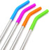 Big Drinking Straws Reusable, 12" Extra Long 8mm Extra Wide Food-Grade 18/8 Stainless Steel with Silicone Elbows Tips