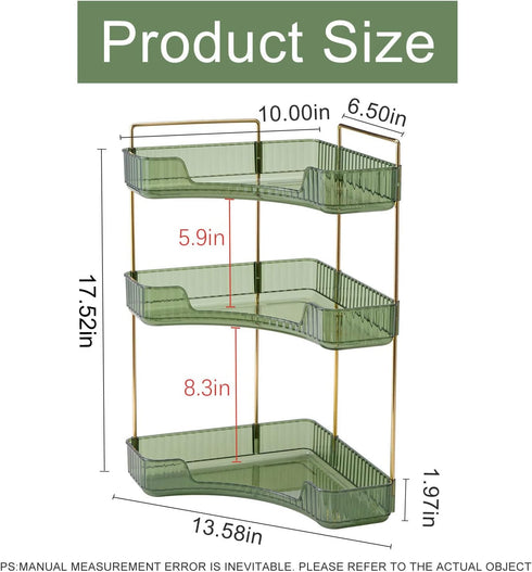 Countertop Counter, 90 3 INVSSENE Corner Bathroom Organizer, Vanity Trays for Bathroom Makeup Organizer, Perfume Tray