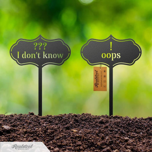 RealSteel Metal Seed & Plant Markers Elegant Indoor & Outdoor Garden Stakes Durable Herb, Vegetable & Fruit Plant