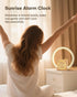 12 30 Sunrise Alarm Clock, White Noise Sound Machine, Alarm Clocks for Bedrooms with Color Ambient Nightlight, White