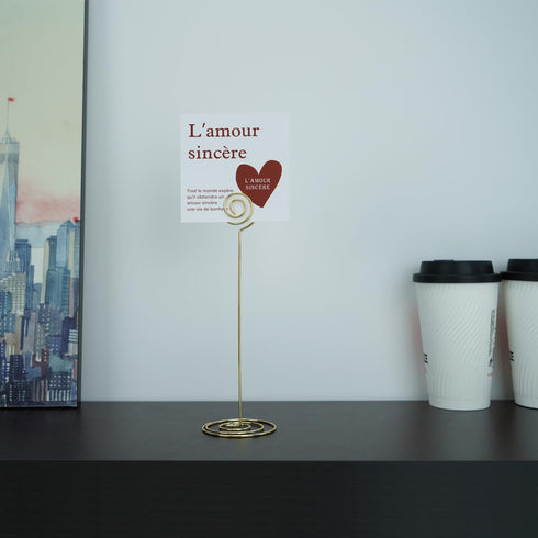 Place Card Holders - 10pcs 8.6" Tall Table Number Holders for Weddings, Parties, Office Desk (Gold)