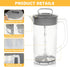 2 64oz Mixing Pitcher for Drinks, Quart/ Plastic Water Pitcher with Lid, Angled Plastic Blades and Adjustable Mixer