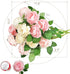 SnailGarden 12 Head Artificial Peony Flowers, 3 Colors, Silk Peony Pink with Satin Ribbon and Greeting Card