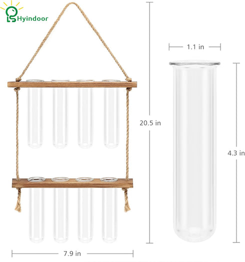Hyindoor 2 8 Wall Hanging Planter Terrarium Tired Test Tube Vase Glass Planter Plant Propagation Station Plant Hangers