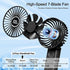 Mini Portable Fan, Powerful Handheld Fan Rechargeable with LED Display, Hand/Desk/Neck 3 In 1 Personal Fan with 6 Speed and 180° Foldable, Quiet for Travel Beach Lash Indoor Outdoor(Black) by Fioyal
