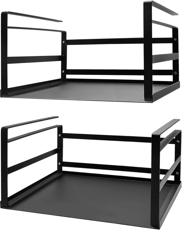 Nxconsu 2Pack Under Shelf Storage Basket Organizer, Heavy Duty Hanging Holder for Cabinet Pantry Kitchen, Black