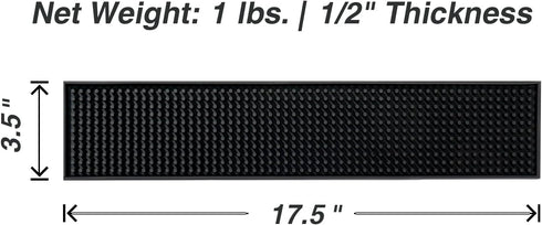 17.5x3.5 inches (Pack 2) BARsics Long PVC Bar Rail Mat Non-Slip Serving Spill Mat