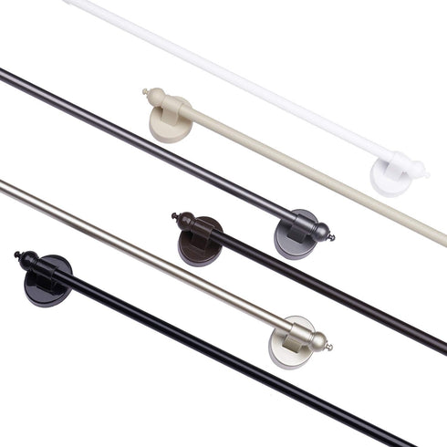 Magnetic Curtain Rods, Adjustable Multi-Use Appliance for Metal Doors and Windows, 9-16 Inch, Nickel, 4 Pack