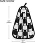 visesunny Black and White Cat Kitchen Dish Towel with Hanging Loop, Absorbent Hand Towel for Cleaning & Drying