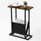 Acovy Narrow Side Table for Small Place,Metal Table with PU Leather Bag,Slim