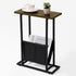 Acovy Narrow Side Table for Small Place,Metal Table with PU Leather Bag,Slim
