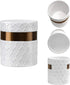 Home Acre Designs Kitchen Utensil Holder - Large Ceramic Farmhouse Countertop Crock, White/Copper