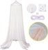 Eimilaly Glow in The Dark Stars Bed Canopy, Pink Princess Mosquito Net for Girls Bed Room Decor