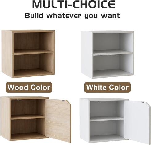 4 2 2 Garden you Cube Storage Organizer Shelf, Tiers Stackable Bookshelf, Wooden Display Bookcase with Cube Storage