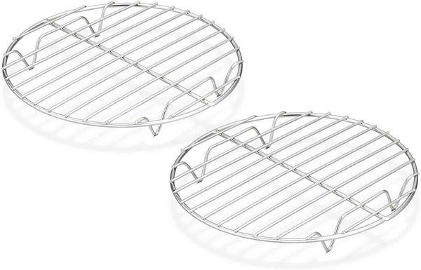 TeamFar Round Cooling Rack - Set of 2, 7½ Inch Stainless Steel Baking Steaming Roasting Rack, Healthy & Dishwasher Safe