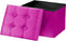 AmasSmile Storage Ottoman Foot Rest Stool, 17 inch Velvet Footstool Bench, Hot