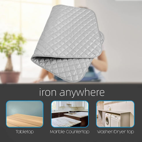 Portable Ironing Pad, Foldable Blanket for Small Household Ironing Board, Suitable for Washer Dryer Desktop Countertop