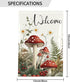 DOVPOD 1218 Inch Mushrooms and Fern Garden Flags Welcome Double Sided Decorative Yard Banner Seasonal Flag for Outdoor