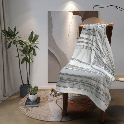 CowBey 214 Cozy 60x50 Inch DD Form Throw Blanket Veterans Blanket Gifts for Retired Men Soft Fleece Blanket Gift