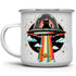 Retro UFO Cat Fish Abduction Enamel Campfire Mug, Fun Outdoor Camping Coffee Cup (12oz)