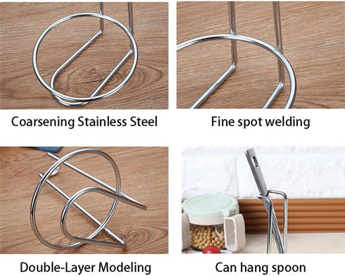 Euro Spoon Rest Holder, Upright Utensil Holder with Removable Bottom for Countertop Cooking Utensil & Tong