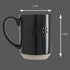 Sheffield Home Set of 4 Stoneware Coffee Mugs, Printed Tea Cups, Latte Mugs 16 oz (Black)