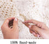 KEPSWET Cotton Floral Oval Handmade Crochet Lace Table Runner, Beige (12x60 inch)