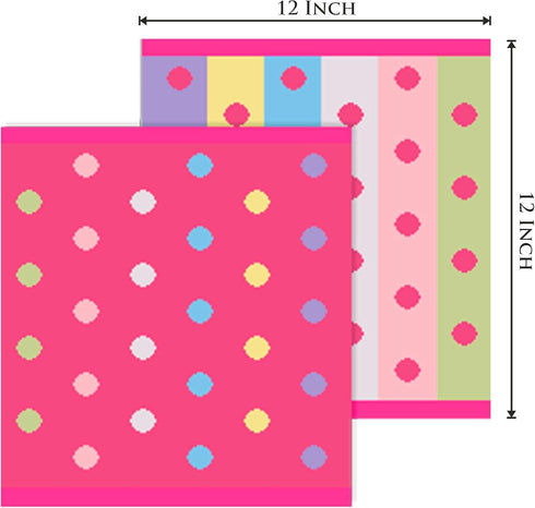 ORIGINAL KIDS Set 12 100% 12x12 Wash Cloth - Bath Time Sugar and Spice of Washcloths - Cotton Jacquard Super Soft