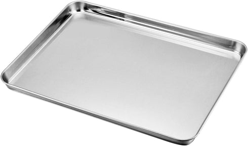 TeamFar Baking Sheet with Rack Set, Stainless Steel Baking Pan Tray with Cooling Rack, Non Toxic & Dishwasher Safe